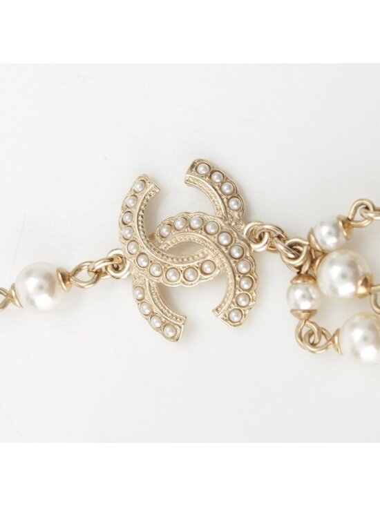 Chanel Pearl CC Logo Chain Belt 332 333 Set Gold main image 8